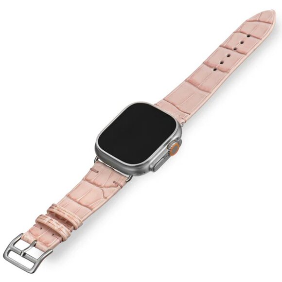 Genuine Alligator Watch Strap – Premium Exotic Skin - Powder Blush main image 5
